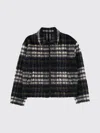 Msgm Check-pattern Zip-up Jacket In Black