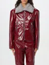 Msgm Faux-leather Coated Jacket In Burgunderrot