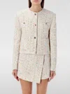 Msgm Woman Jacket Cream Size 8 Polyester In 印花/多色