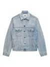 Msgm Long Sleeve Denim Jacket In Blue