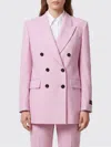 Msgm Double-breasted Notched Lapel Jacket In Pink