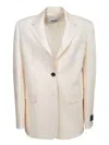 Msgm Tailored White Jacket With Single Button Closure