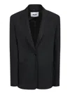 Msgm Tailored Black Jacket With Single Button Closure