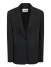 Msgm Tailored Black Jacket With Single Button Closure