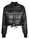 Msgm Quilted Faux Leather Jacket In Black