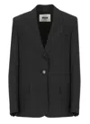 Msgm Wool Blend Tailored Single Breast Jacket In Black