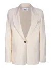 Msgm Tailored White Jacket With Single Button Closure In White