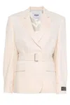 Msgm Double Breast Viscose Blend Blazer In Bianco