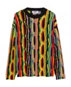 Msgm Cotton Jacquard Knit Sweater In Multicolor