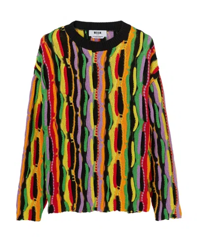 MSGM MSGM FULL JACQUARD CREWNECK KNITTED JUMPER