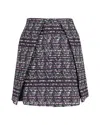 Msgm Jacquard Insert Pleat Knee Length Skirt In Multicolor Polyester In Multi