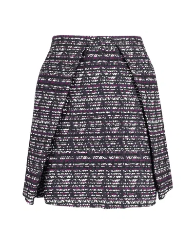 Msgm Jacquard Insert Pleat Knee Length Skirt In Multicolor Polyester