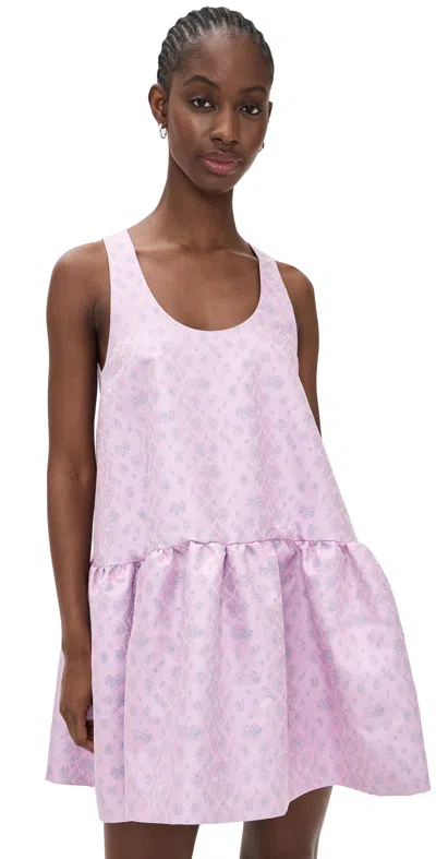 Msgm Jacquard Mini Dress Pink In Multi