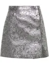 Msgm Jacquard Mini Skirt In Silver