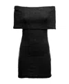 Msgm Off-shoulder Mini Dress In Black