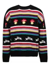 Msgm Jacquard Oversized Sweater In Multi