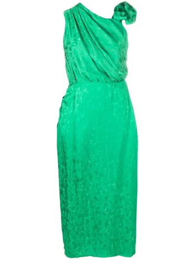 Msgm Jacquard-print Sleeveless Dress In Grün