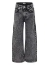 Msgm Grey Jeans For Girl With Rhinestones In Gray