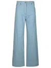Msgm Logo-appliqué Wide-leg Jeans In Blue