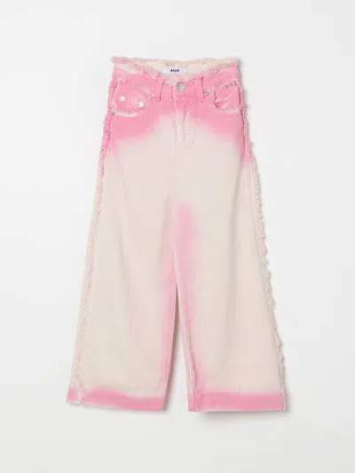 MSGM JEANS MSGM KIDS KIDS COLOR PINK,G58183010