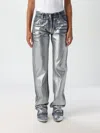Msgm Straight-leg Trousers With Finish In Silber