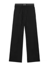 Msgm Virgin Wool Sweatpants With Logo In Negro
