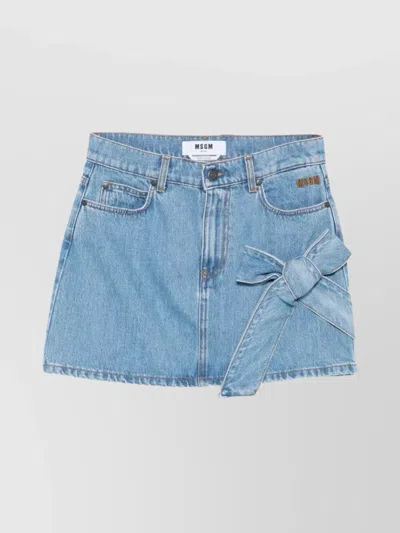 MSGM JEANS SKIRT WITH POCKETS AND BELT