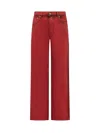 Msgm Five-pocket Jeans In Red