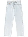 Msgm Light Wash Straight-leg Denim Pants With Classic Five-pocket Styling In Blue