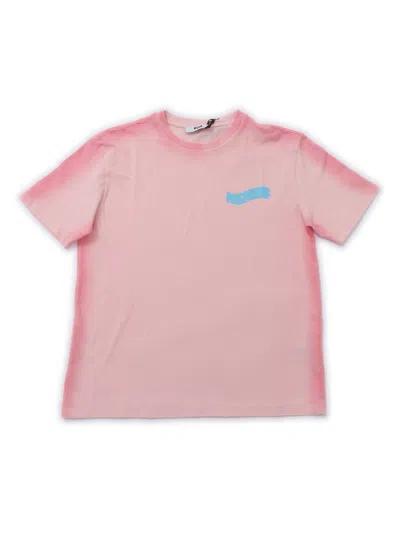 Msgm Jersey Airbrushed T Shirt Unisex In Pink