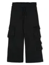 Msgm Jersey Cargo Pants In Black