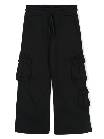 Msgm Jersey Cargo Pants In Black