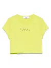 Msgm Cropped-t-shirt Aus Jersey In Grün