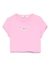 Msgm Cropped-t-shirt Aus Jersey In Rosa