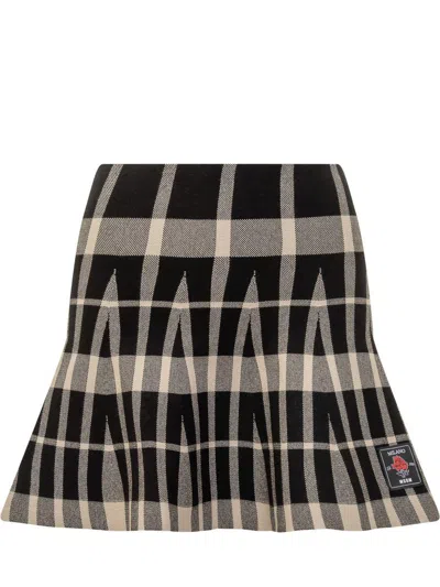 Msgm Viscose Blend Knitted Mini Skirt In Black