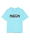 Msgm Kids Logo Jersey T-shirt In Blue