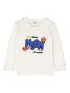 Msgm Jersey T-shirt In Neutrals