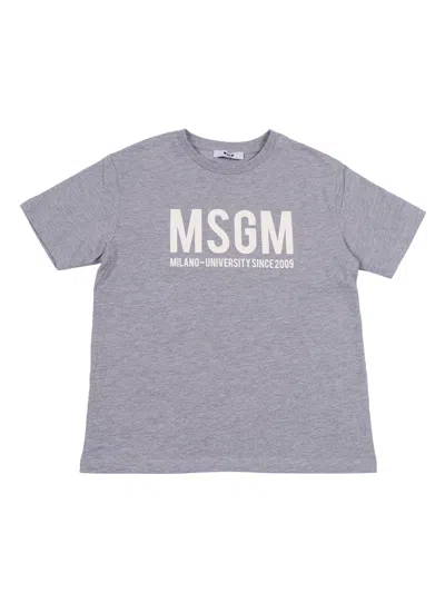 Msgm Jersey T Shirt Unisex In Purple