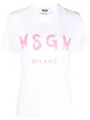 Msgm Jersey T-shirt With Brushstroke Printed Logo In Multicolor