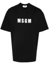 Msgm Jersey T-shirt With Impact Logo In Black