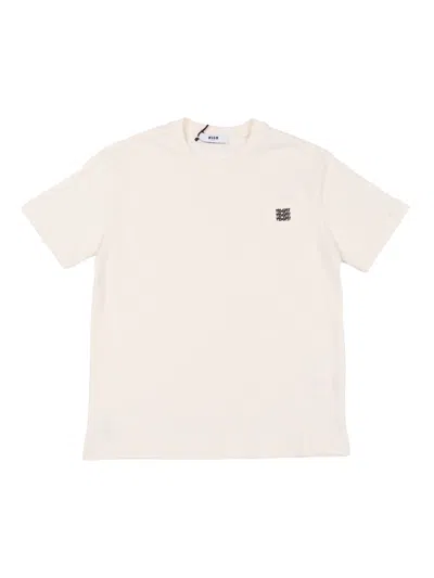Msgm Kids'  Jersey T-shirt Boy In White