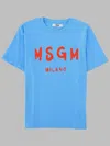 Msgm Jersey T-shirt Unisex In Blue