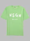 Msgm Jersey T-shirt Unisex In Green
