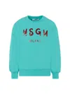 Msgm Jersey With Logo In Blue