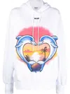 Msgm Graphic-print Hoodie In White
