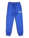 Msgm Blue Trousers For Kids With Logo In Royal