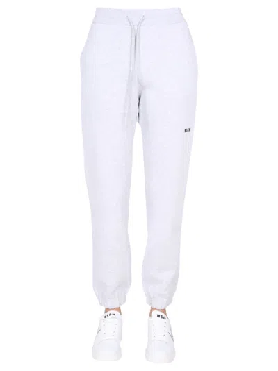 MSGM JOGGING PANTS WITH LOGO PRINT