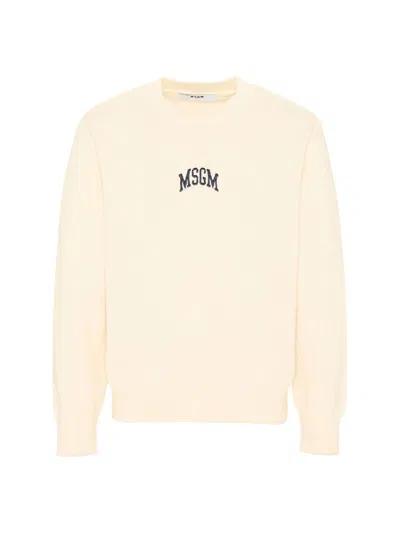 Msgm Jumper Unisex Crema/cream In Neutral