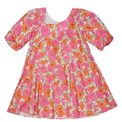 Msgm Kids Asymmetric Neckline Floral Print Maxi Dress