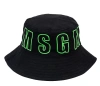 Msgm Kids Black Polyamide Cotton Hats In Black